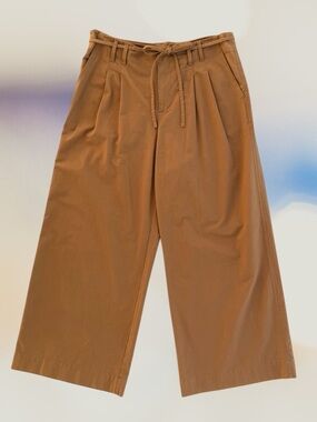 A New Day Brown Wide Leg Belted Pleated High-Rise Stretch Twill Pants Women’s 14